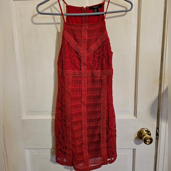 Lacey Red Sheath Dress - Picture 1 of 4
